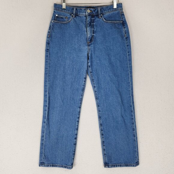 Ann Taylor Pants Womens 6 Petite Blue High Rise Straight Leg Casual Ankle Denim - Picture 1 of 12